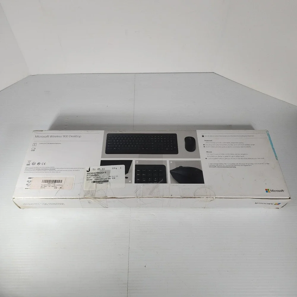 READ Microsoft Wireless 900 Desktop Wireless Keyboard‎ & Mouse NO USB DONGLE